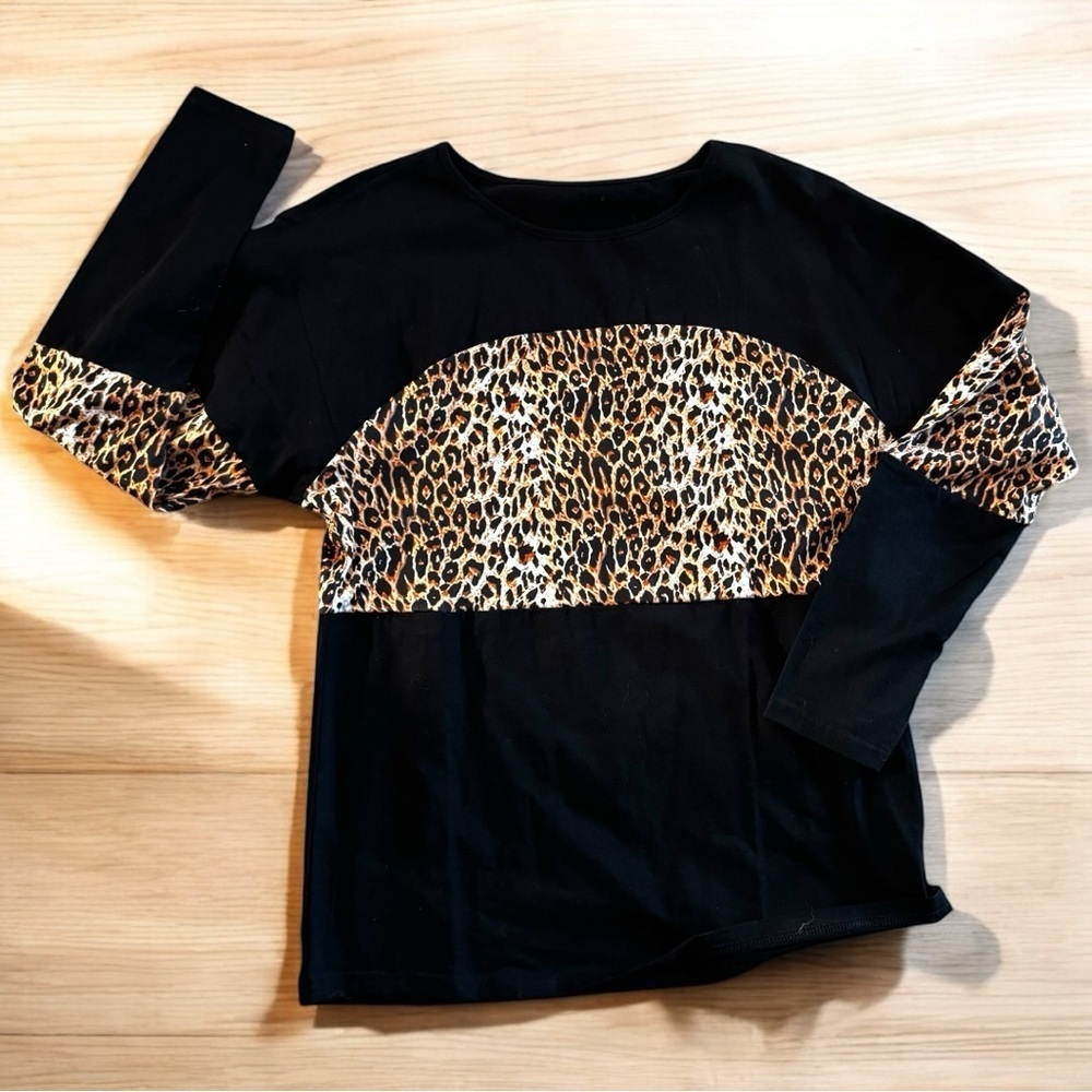 Black‎ Cotton Blend Top - Small
